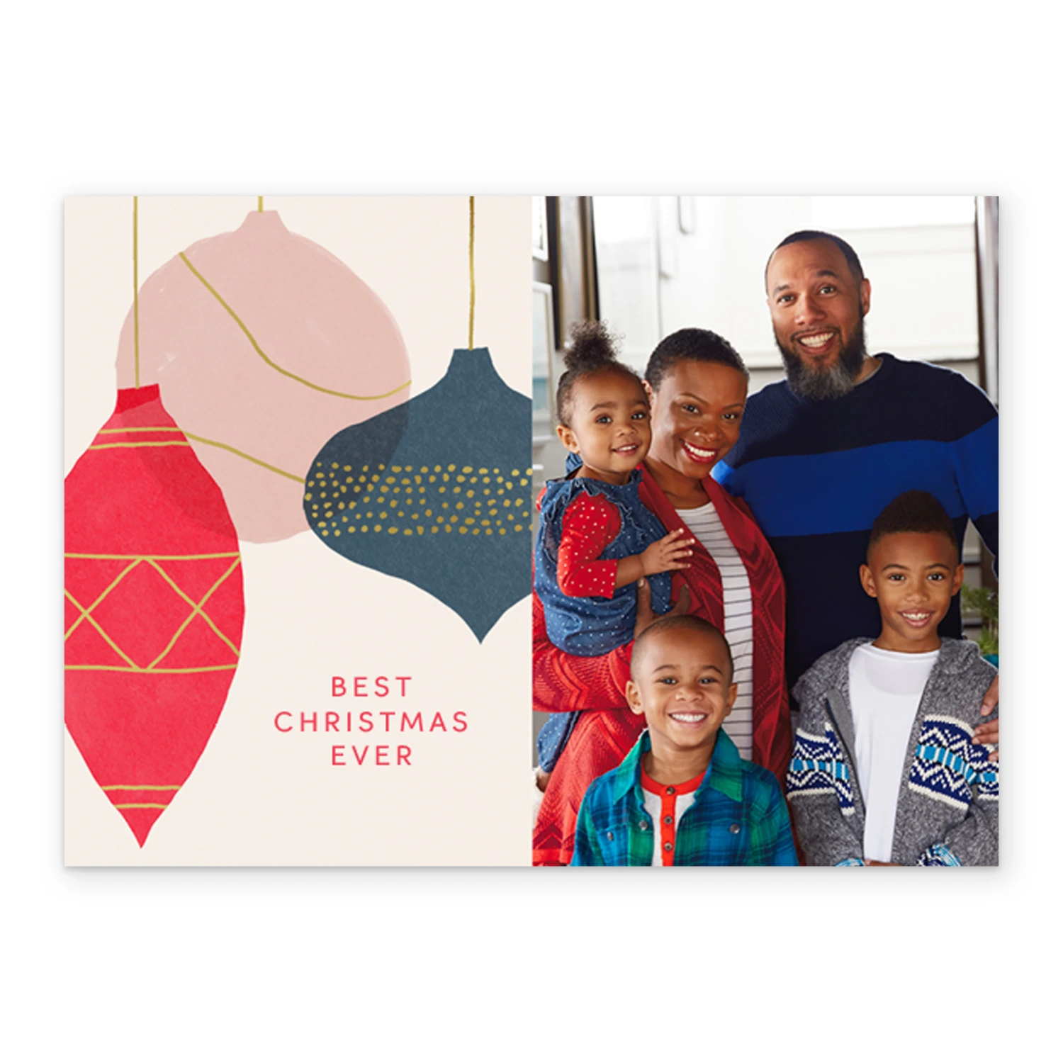 Pod Personalised Baubles Photo Christmas Card 2 Pod Personalised Baubles Photo Christmas Card - Image 2