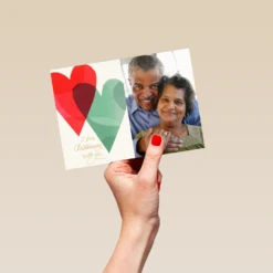 Pod Personalised Red And Green Heart Photo Christmas Card -Pod Shop F3006338 hand L