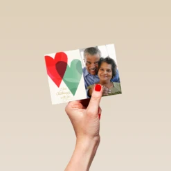 Pod Personalised Red And Green Heart Photo Christmas Card -Pod Shop F3006338 hand S
