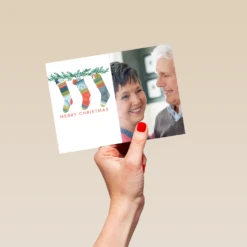Pod Personalised Stockings And Wreath Photo Christmas Card 9 Pod Personalised Stockings And Wreath Photo Christmas Card -Pod Shop F3006339 hand L