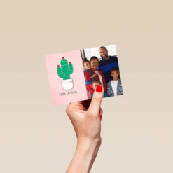 Pod Personalised Cactus Happy Holidays Photo Christmas Card -Pod Shop F3006342 hand S