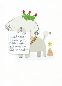 Pod Personalised Dog Shaming Funny Hat Christmas Card