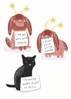 Pod Personalised Funny Cat & Dog Humour Christmas Card