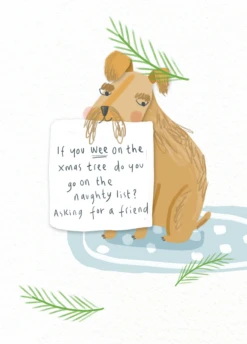 Pod Personalised Dog Shaming Funny Naughty List Christmas Card