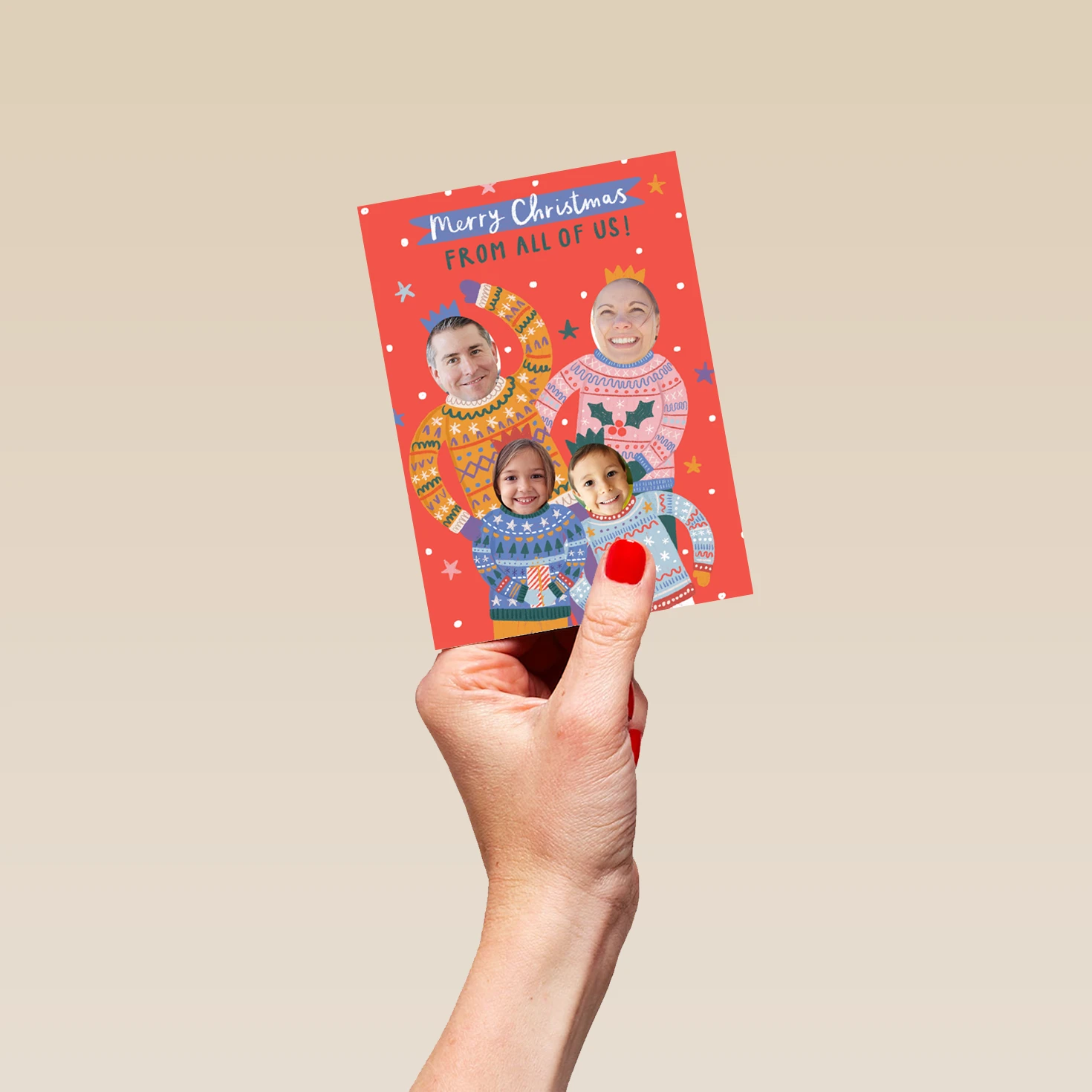 Pod Personalised From All Of Us Funny Photo Christmas Card 4 Pod Personalised From All Of Us Funny Photo Christmas Card - Image 4