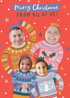 Pod Personalised From All Of Us Funny Photo Christmas Card