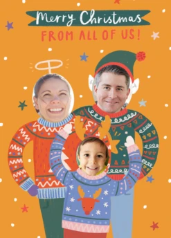 Pod Personalised From All Of Us Jumper Photo Christmas Card