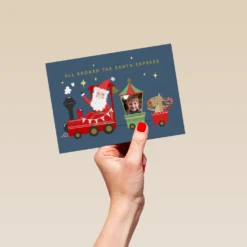 Pod Personalised All Aboard Photo Christmas Card -Pod Shop F3006706 hand L