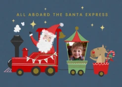 Pod Personalised All Aboard Photo Christmas Card