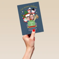 Pod Personalised Full Steam Ahead Photo Christmas Card -Pod Shop F3006707 hand L