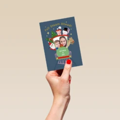 Pod Personalised Full Steam Ahead Photo Christmas Card -Pod Shop F3006707 hand S