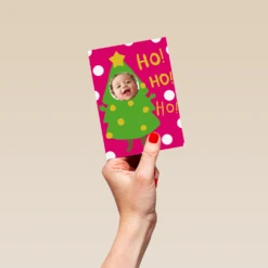 Pod Personalised Ho Ho Ho Tree Photo Christmas Card -Pod Shop F3006708 hand S