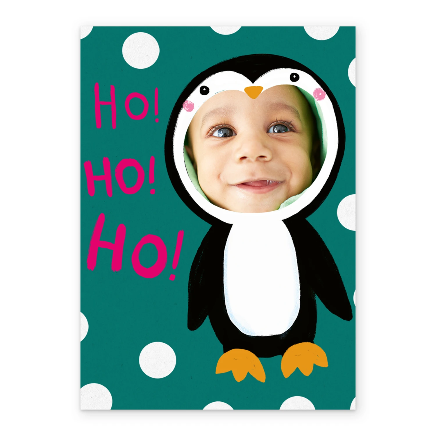 Pod Personalised Ho Ho Ho Penguin Photo Christmas Card 2 Pod Personalised Ho Ho Ho Penguin Photo Christmas Card - Image 2