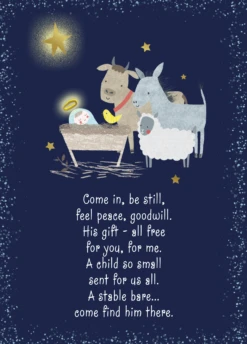 Pod Personalised Nativity Scene Religious Christmas Card