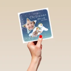 Pod Personalised Kids The Snowman™ Photo Upload Christmas Card -Pod Shop F3007492 hand L