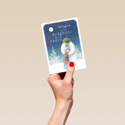 Pod Personalised Kids The Snowman™ Hugging Christmas Card -Pod Shop F3007494 hand S