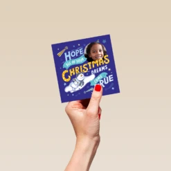 Pod Personalised Kids Blue The Snowman™ Photo Upload Christmas Card -Pod Shop F3007496 hand S