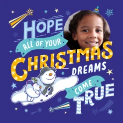 Pod Personalised Kids Blue The Snowman™ Photo Upload Christmas Card