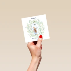Pod Personalised The Snowman™ & James Wreath Christmas Card For Her -Pod Shop F3007500 hand S
