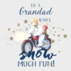 Pod Personalised The Snowman™ Motorbike Christmas Card For Grandad
