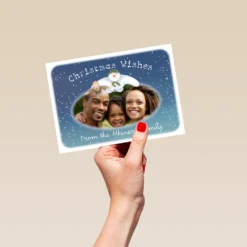 Pod Personalised The Snowman™ Photo Upload Christmas Card From All Of Us -Pod Shop F3007505 hand L