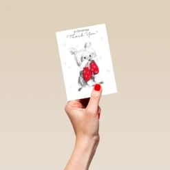 Pod Personalised Cute Dog Thank You Christmas Card -Pod Shop F3100000 hand S