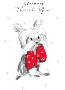 Pod Personalised Cute Dog Thank You Christmas Card