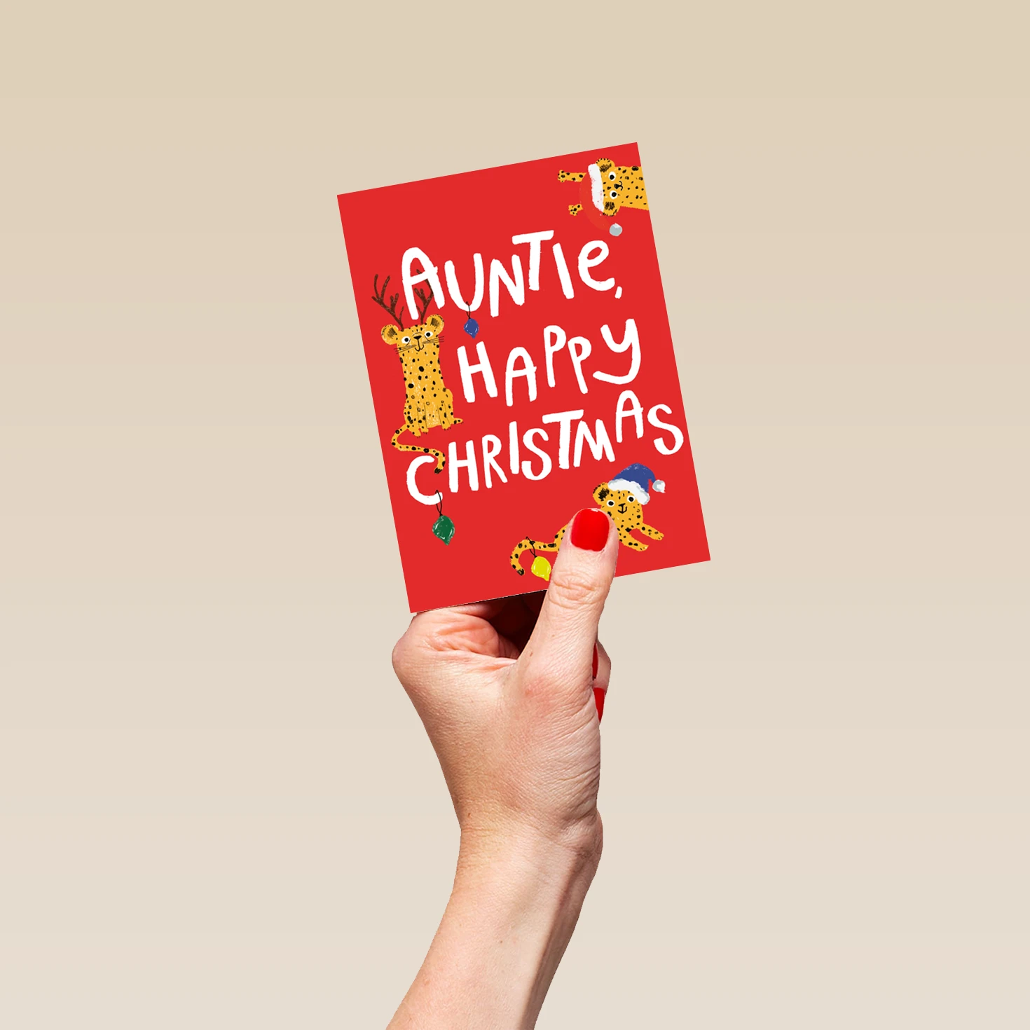 Pod Personalised Cute Festive Cheetahs Christmas Card For Auntie 4 Pod Personalised Cute Festive Cheetahs Christmas Card For Auntie - Image 4