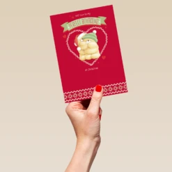 Pod Personalised Cute Perfect Boyfriend Forever Friends Christmas Card -Pod Shop F3100003 hand L