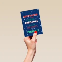 Pod Personalised Funny Boyfriend Presents Christmas Card -Pod Shop F3100005 hand S