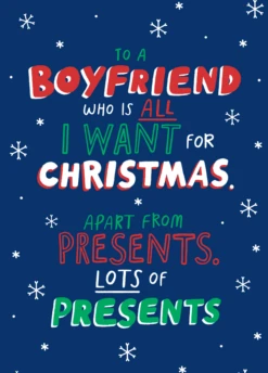 Pod Personalised Funny Boyfriend Presents Christmas Card