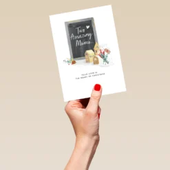 Pod Personalised For Both Mums Classic Christmas Card -Pod Shop F3100007 hand L