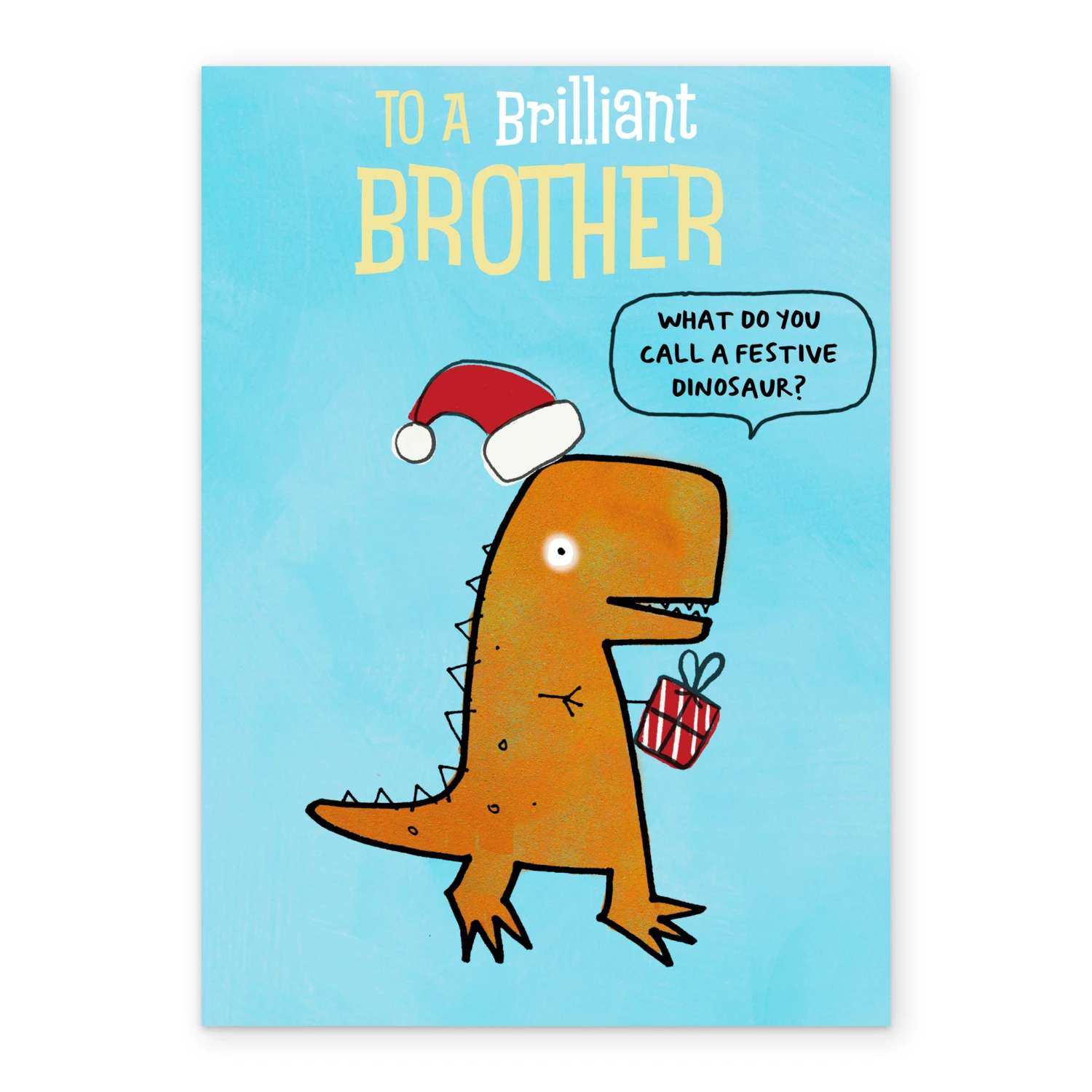 Pod Personalised For Brother Festive Dinosaur Christmas Card 2 Pod Personalised For Brother Festive Dinosaur Christmas Card - Image 2