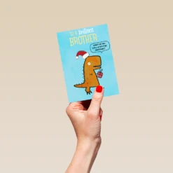 Pod Personalised For Brother Festive Dinosaur Christmas Card 8 Pod Personalised For Brother Festive Dinosaur Christmas Card -Pod Shop F3100011 hand S