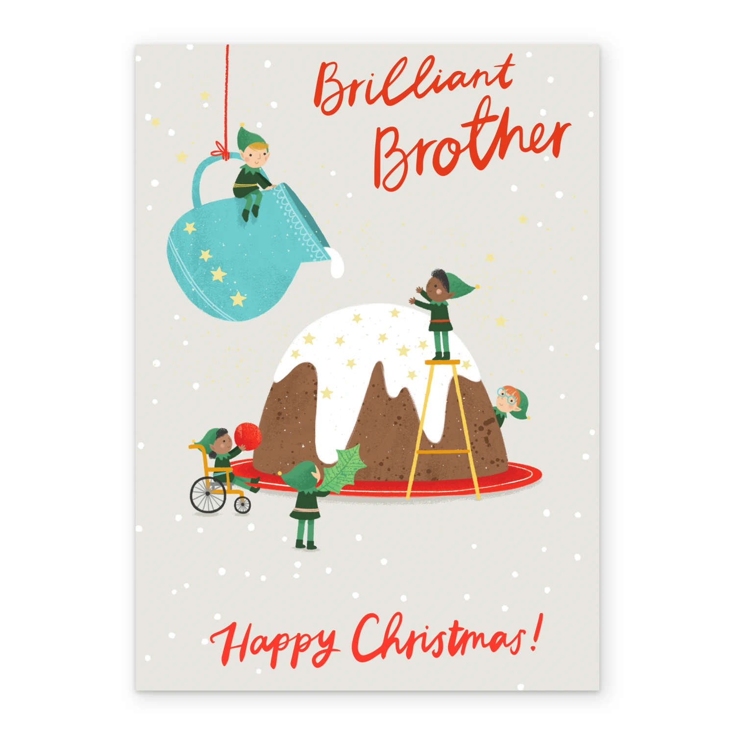 Pod Personalised For Brother Cute Pudding Christmas Card 2 Pod Personalised For Brother Cute Pudding Christmas Card - Image 2