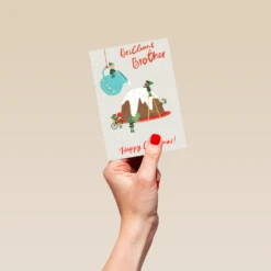 Pod Personalised For Brother Cute Pudding Christmas Card 8 Pod Personalised For Brother Cute Pudding Christmas Card -Pod Shop F3100012 hand S