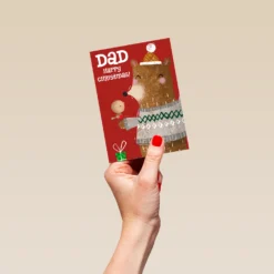 Pod Personalised Cute Bear Happy Christmas Dad Card -Pod Shop F3100017 hand S