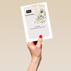 Pod Personalised Sleeping Dad Christmas Card -Pod Shop F3100019 hand L