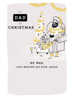 Pod Personalised Sleeping Dad Christmas Card