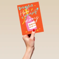 Pod Personalised Merry Christmas Daughter Card -Pod Shop F3100027 hand L