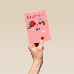 Pod Personalised For Daughter Cute Robin Christmas Card 8 Pod Personalised For Daughter Cute Robin Christmas Card -Pod Shop F3100031 hand S