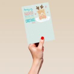 Pod Personalised Cute Forever Friends Christmas Card For Daughter -Pod Shop F3100032 hand L