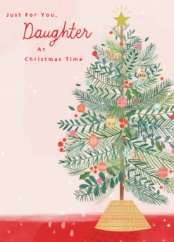 Pod Personalised For Daughter Traditional Tree Christmas Card