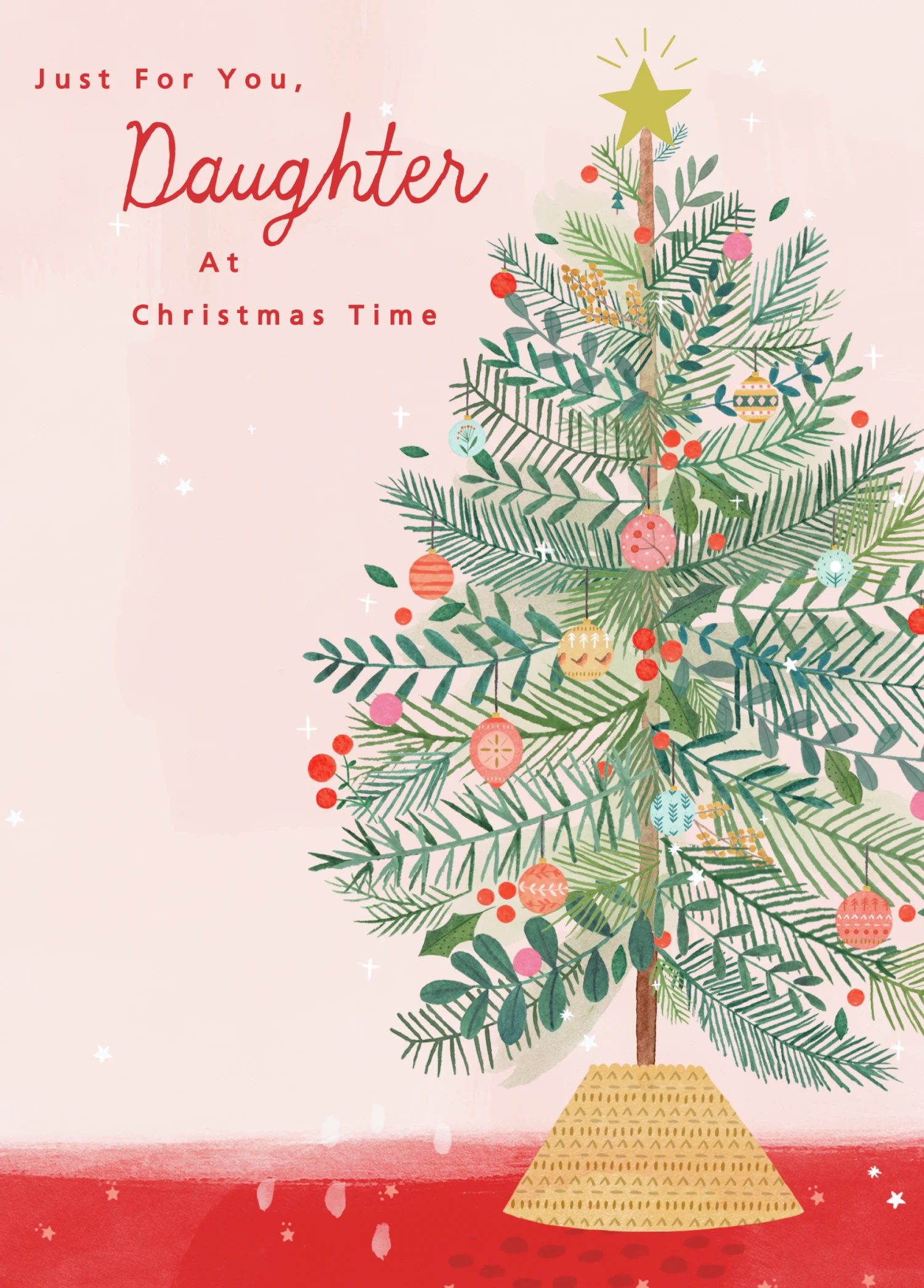 Pod Personalised For Daughter Traditional Tree Christmas Card 1 Pod Personalised For Daughter Traditional Tree Christmas Card