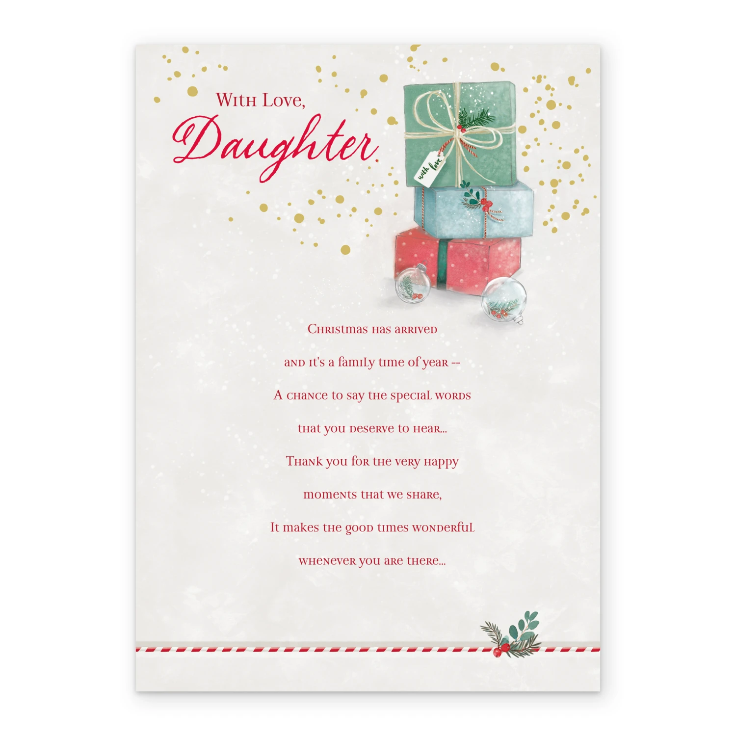 Pod Personalised For Daughter Traditional Love Christmas Card 2 Pod Personalised For Daughter Traditional Love Christmas Card - Image 2
