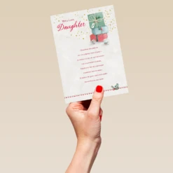 Pod Personalised For Daughter Traditional Love Christmas Card 9 Pod Personalised For Daughter Traditional Love Christmas Card -Pod Shop F3100034 hand L