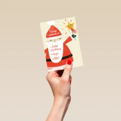 Pod Personalised Cute Santa Claus I Believe In You Christmas Card -Pod Shop F3100035 hand S