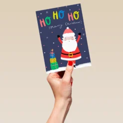 Pod Personalised Santa Claus Ho Ho Ho Christmas Card -Pod Shop F3100043 hand L