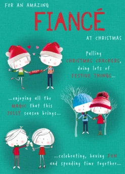 Pod Personalised Cute Fiancé Christmas Card