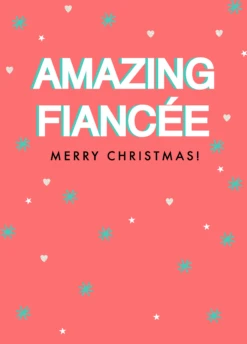 Pod Personalised Merry Christmas Fianceé Card